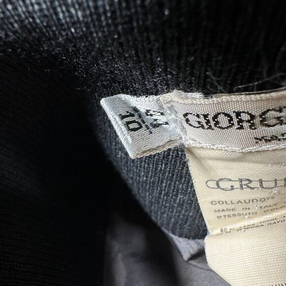 Giorgio Armani Vintage Collaudo Wool Blend Wrap Around Skirt Black Size 10 EUC - Picture 4 of 10